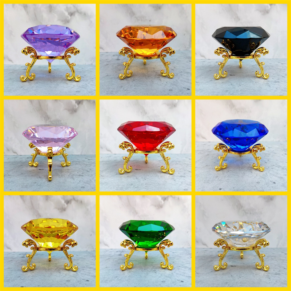 Paper Weight Crystal - 80 ミリメートル K9 クリスタルダイヤモンド金属三角形スタンドガラス文鎮絶妙なディスプレイクラフト装飾結婚式の家の装飾のギフト