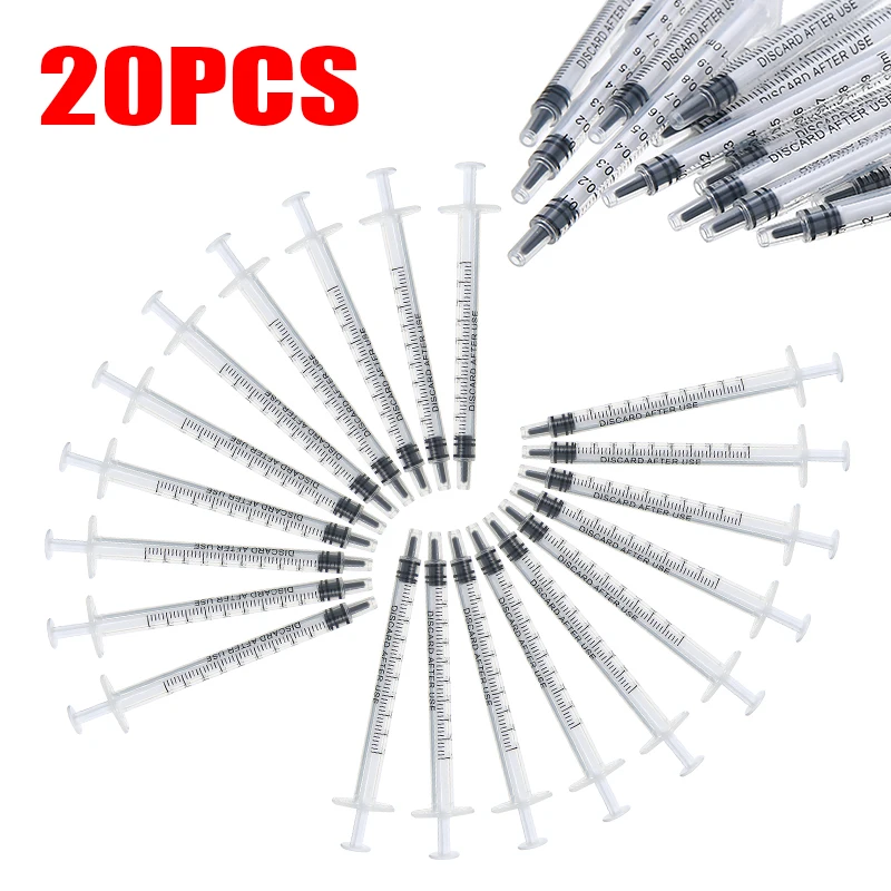 Gel Refill Pack - 20 個ラボ専用 1 ml プラスチック使い捨てシリンジ個別包装詰め替え測定液混合液体ゲル針なし