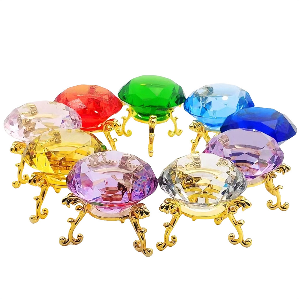80 ミリメートル K9 クリスタルダイヤモンド金属三角形ス - Paper Weight Crystal のレビューと価格