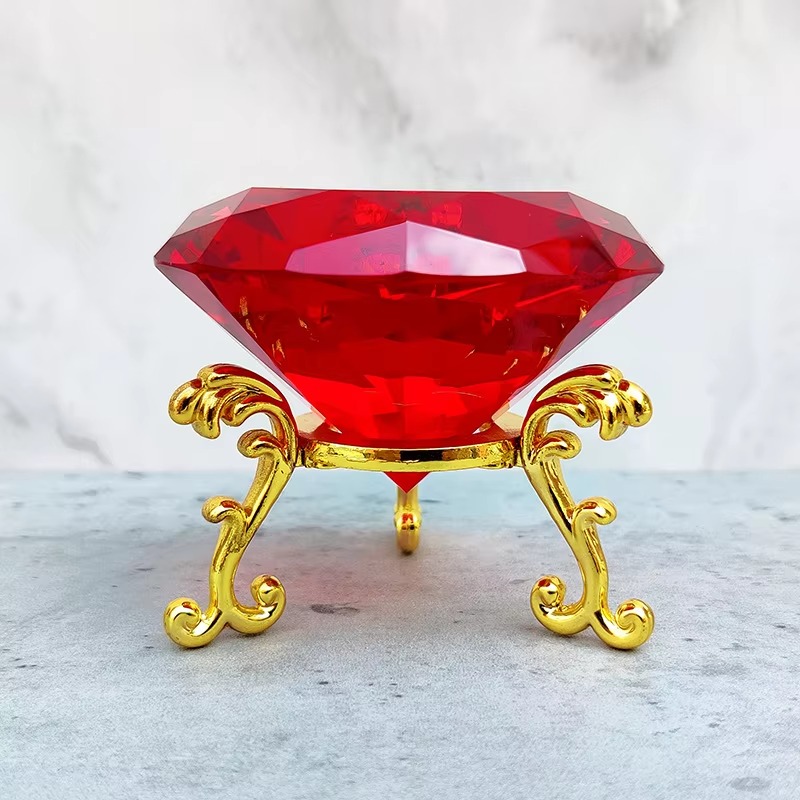 80 ミリメートル K9 クリスタルダイヤモンド金属三角形ス - Paper Weight Crystal のレビューと価格