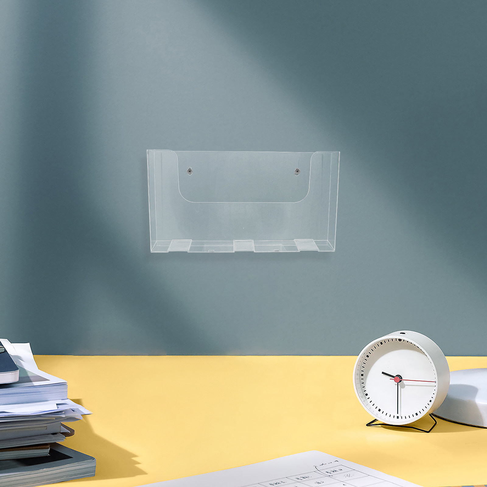 2個セット 壁掛けファイルホルダー アクリル製 透明 壁掛け - Magazine Holder Rack のレビューと価格
