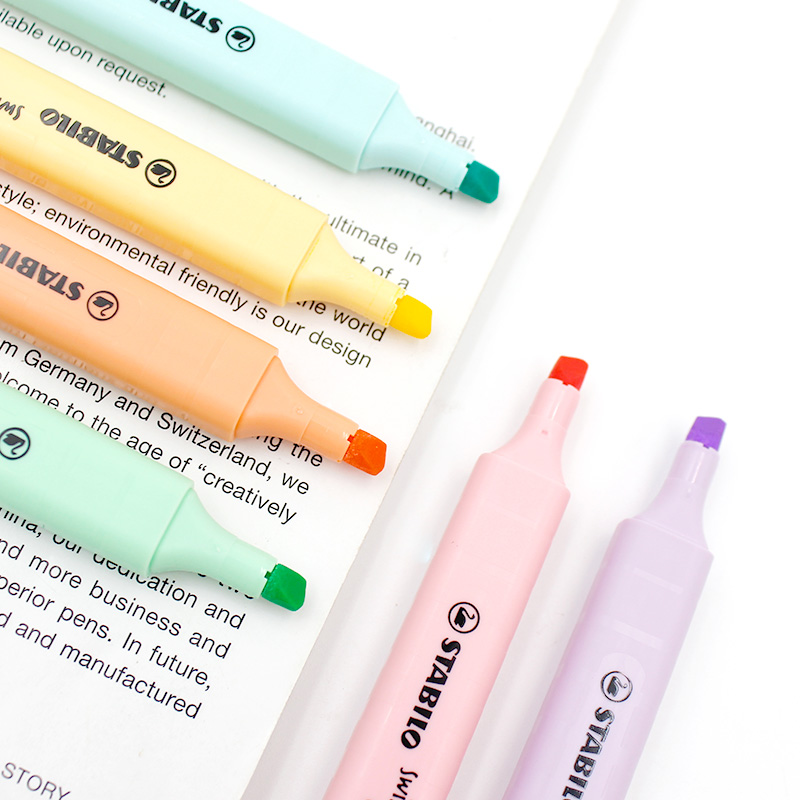 斜めチップマーカー,6個,学生用パステル蛍光ペン,学用品,文 - Stabilo Marker Boss のレビューと価格